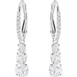 Swarovski Attract Trilogy Pierced Earrings - Silver/Transparent