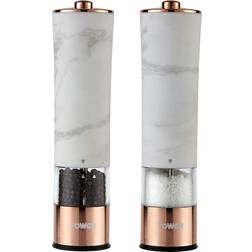 Tower Marble Rose Gold Electric Salt Mill, Pepper Mill 2pcs