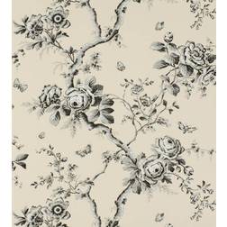 Ralph Lauren Home Tapete Ashfield Floral von Etched Black creme/nero