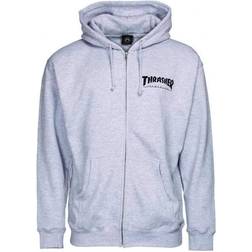 Thrasher Magazine Logo Zip Hoodie - Heather Gray