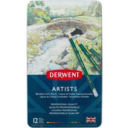 Derwent Artists Colored Pencils Metal Tin 12 Count