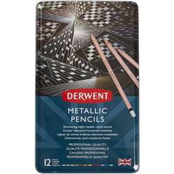 Derwent Metallic Colored Pencils Metal Tin 12 Count