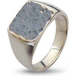 ByBirdie Cushion Hammered Ring - Silver