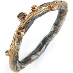 ByBirdie Zeus Single Brill Ring - Silver/Gold