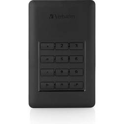 Verbatim Disco duro portátil y seguro Store n Go de 2 TB con teclado