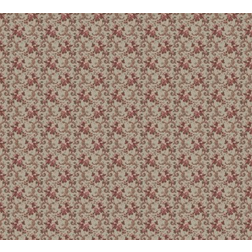 Lim & Handtryck Hovdala blomma - Grey/Red (x112-30)