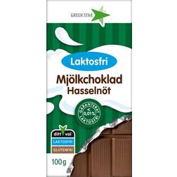 Green Star Laktosfri Mjölkchoklad Hasselnöt 100g