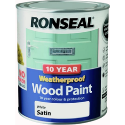 Ronseal 10 Year Weatherproof Wood Paint White 0.75L