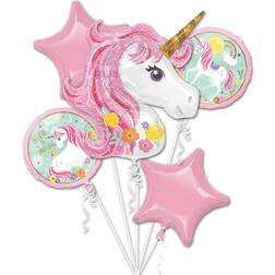 Amscan Bouquet Di 5 Palloncini Alluminio Unicorno