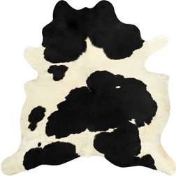 vidaXL Genuine Cowhide Vit, Svart 150x170cm