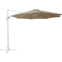 Beliani Parasol de Jardin 300 cm en Aluminium et Tissu Beige Clair À Manivelle Savona 300cm