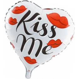 Sassier Ballon décoratif en forme de cœur Kiss Me imprimé Ballon aluminium de 18 pouces pour la disposition de fiançailles et de mariage romantique KISS ME