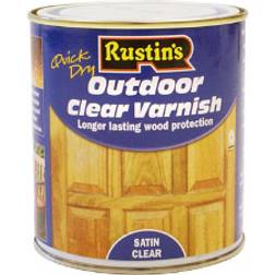 Rustins Quick Dry Outdoor Clear Varnish Wood Protection Transparent 0.5L