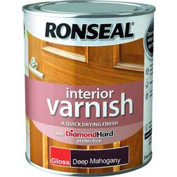 Ronseal Quick Dry Interior Varnish Wood Protection Mahogany 0.75L