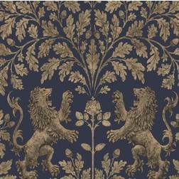 Cole & Son Boscobel Oak Wallpaper Pearwood Collection Metallic Gilver on Ink 116/10039 Roll