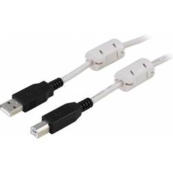 Deltaco Ferrit USB A - USB B 2.0 5m