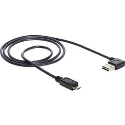 DeLock Angled USB A-USB Micro-B (reversible) 2.0 1m