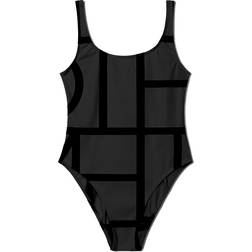 Toteme Positano Swim - Black Monogram - Gray