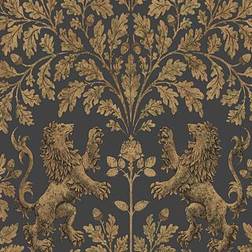 Cole & Son Tapete Boscobel Oak von Metallic Gold on Black oro/nero