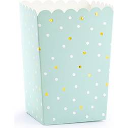 PartyDeco Popcorn Box Blue 6-pack