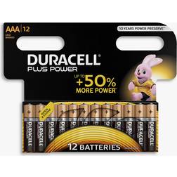 Duracell Pilas AAA Plus Power, Pack de 12, 1.5 V