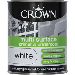 Crown Multi Surface Primer and Undercoat Wood Paint White 0.75L