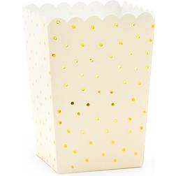 PartyDeco Popcorn Box Gold/Beige 6-pack