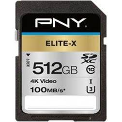 PNY Elite-X 512 GB Class 10/UHS-I U3 SDXC PSD512U3100EXGE