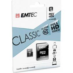 Emtec Carte microSDHC 8 Go avec adaptateur SD