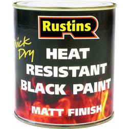 Rustins Quick Dry Heat Resistant Metal Paint, Wood Paint Black 0.25L