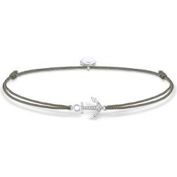 Thomas Sabo Lille hemmelighed Anker Ankelkæde - Grå / Hvid
