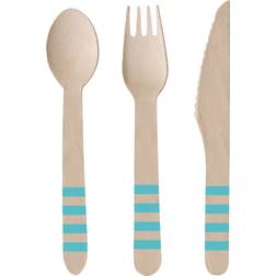 Amscan Cutlery Pineapple Beige/Blue 24-pack