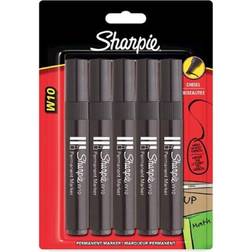 Sharpie Permanent Markers Black M10 5 Pack