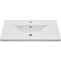 vidaXL Lavabo Encastrado De Cerámica Blanco 91x39.5x18.5 cm