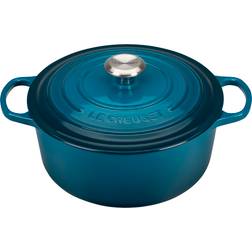 Le Creuset Deep Teal Signature Cast Iron Round med låg 26cm