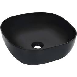 vidaXL Lavabo 42,5x42,5x14,5 cm Cerámica Negro