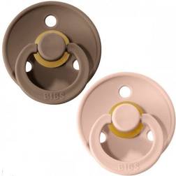 Bibs Colour Sutter naturgummi Str. 1 0-6m 2-pak