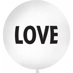 PartyDeco Latex Ballon Kæmpe Love Hvid/Sort