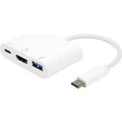 eSTUFF USB-C - HDMI/USB-C/USB M-F 0.2m