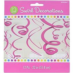 Amscan Swirl Swirl Decorations Pink 12-pack