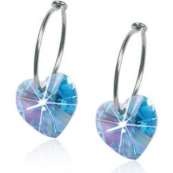 Blomdahl Heart Earrings - Silver/Blue