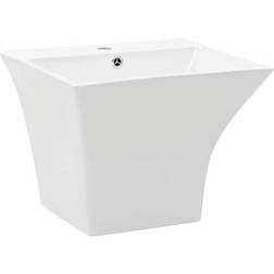 vidaXL Lavabo A Parete In Ceramica Bianco 500x450x410 Mm