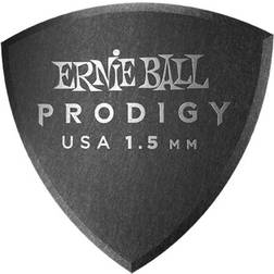 Ernie Ball 9332 Médiators prodigy sachet de 6 noir bouclier large 1,5mm