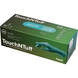 Ansell TouchNTuff 92-605 Gants à Usage Unique en Nitrile pour milieu chimique, mécanique et alimentaire non poudré Vert Taille