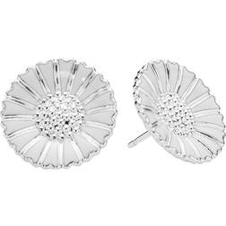 Lund Copenhagen Marguerit Ear Stud 18mm - Silver/White