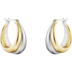 Georg Jensen 18K Yellow Gold & Sterling Silver Curve Graduated Hoop Earrings