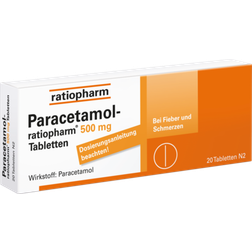 Paracetamol Ratiopharm 500mg 20Stk. Tablette