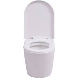 vidaXL Seinäkiinnitettävä WC Keraaminen Valkoinen
