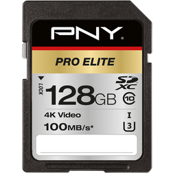 PNY Carte mémoire SDXC UHS-I Pro Elite 128Go Classe 10 U3 100Mo/s