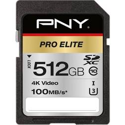 PNY PRO Elite Carte mémoire flash 512 Go UHS-I U3 Class10 SDXC UHS-I